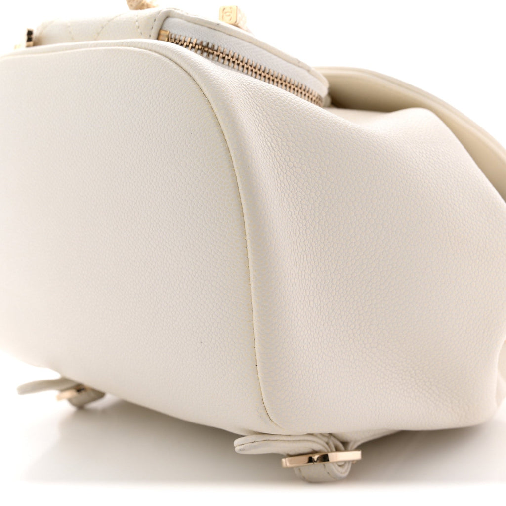 Caviar Quilted Mini Business Affinity Backpack White