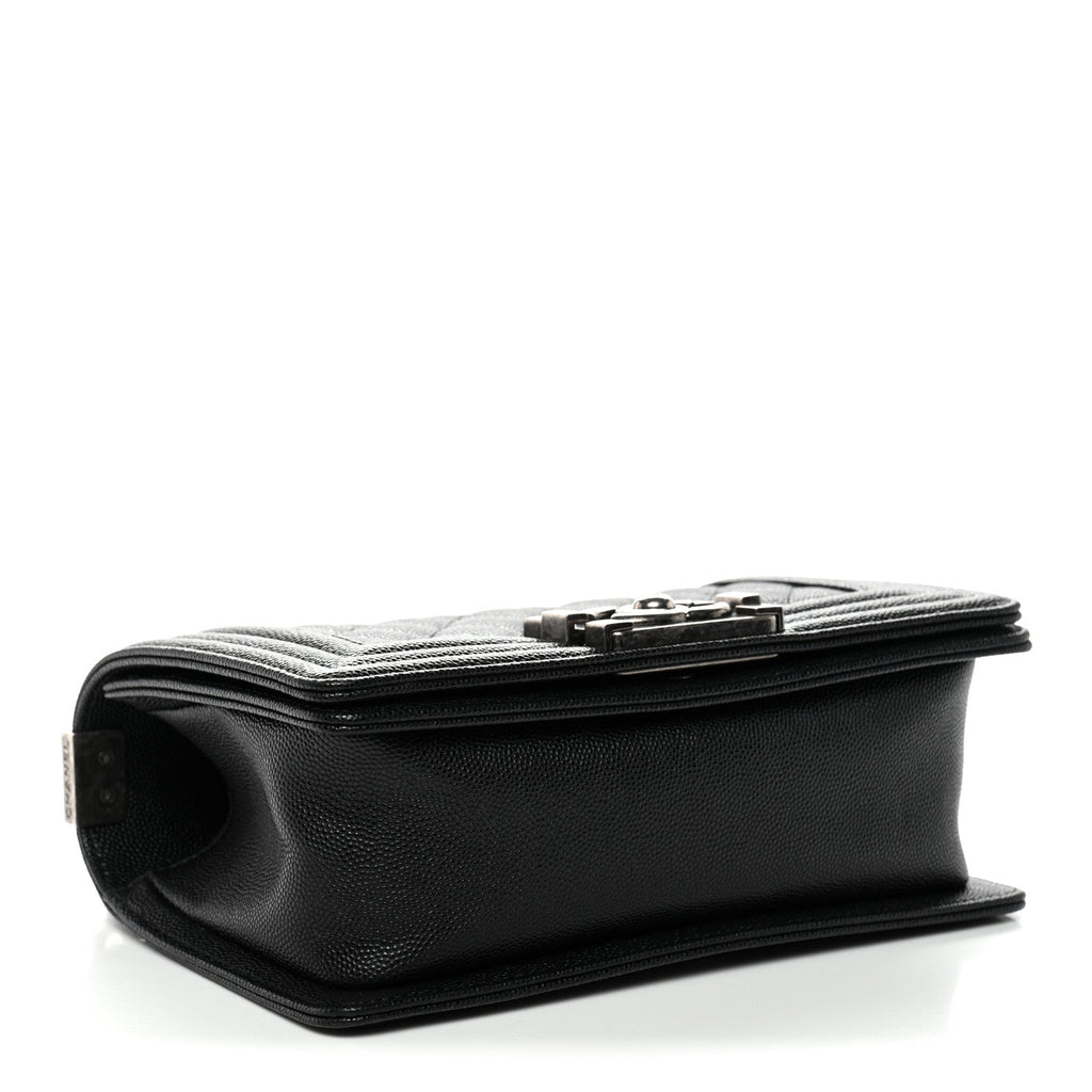 Caviar Quilted Small Boy Flap Black
