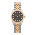 Stainless Steel 18K Yellow Gold Diamond 31mm Oyster Perpetual Datejust Watch Dark Grey 278273