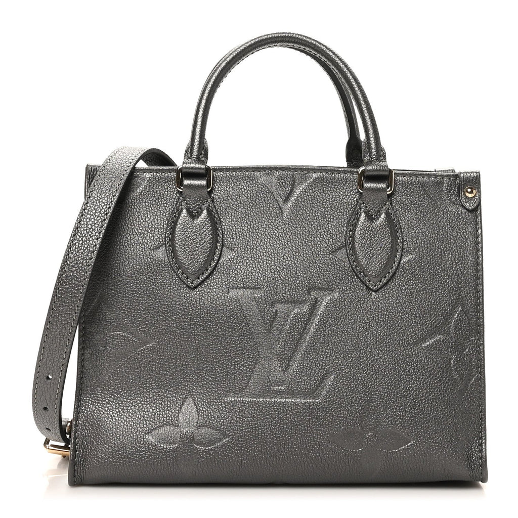 Metallic Empreinte Monogram Giant Onthego PM Gun Metal