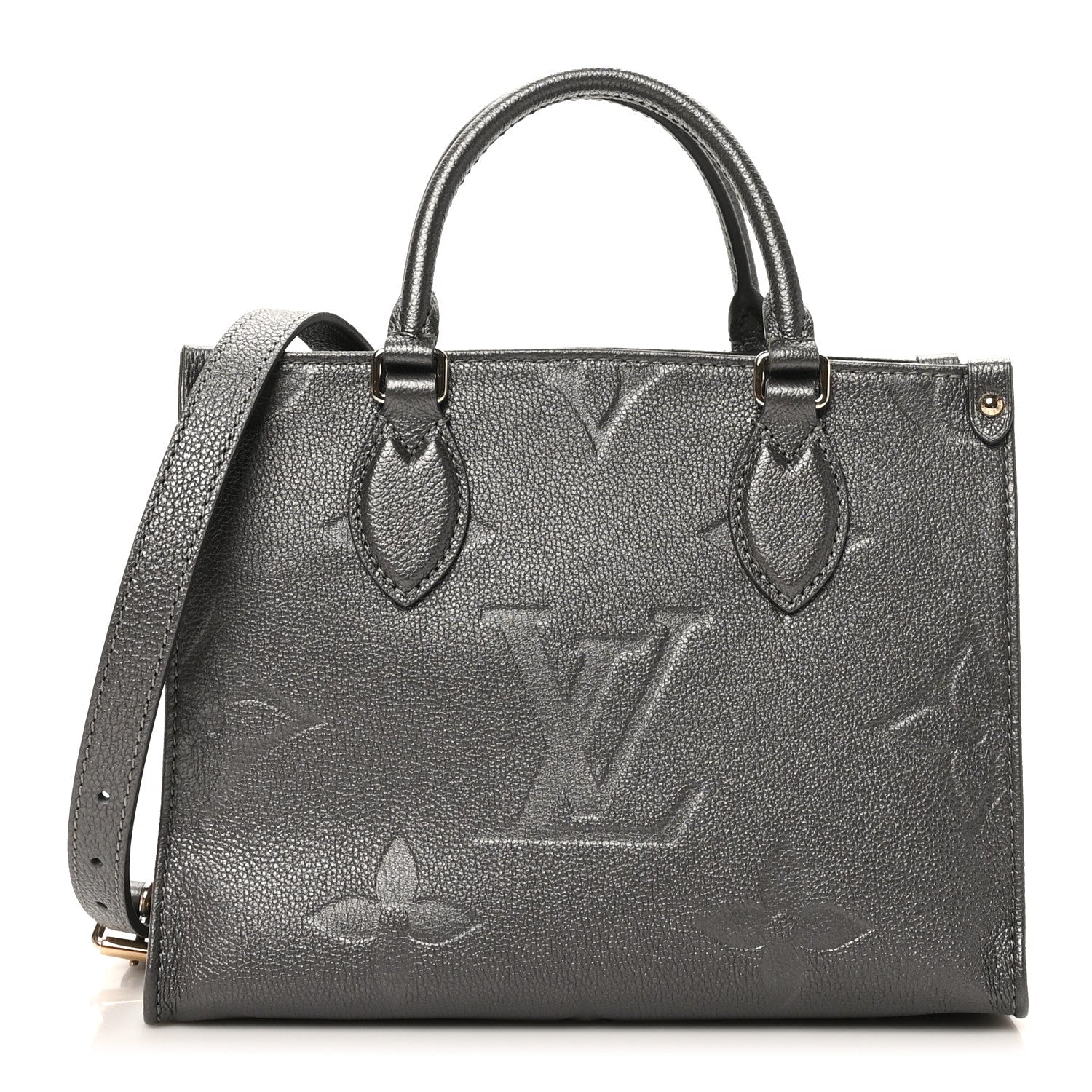 Metallic Empreinte Monogram Giant Onthego PM Gun Metal