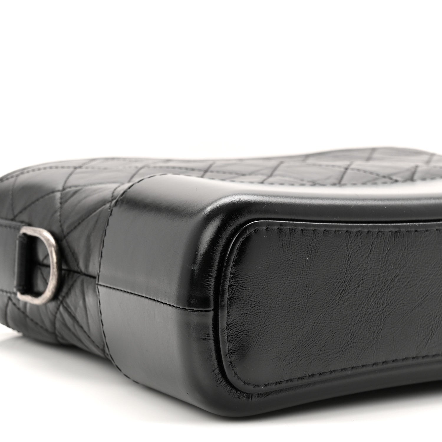Aged Calfskin Quilted New Medium Gabrielle Hobo Black
