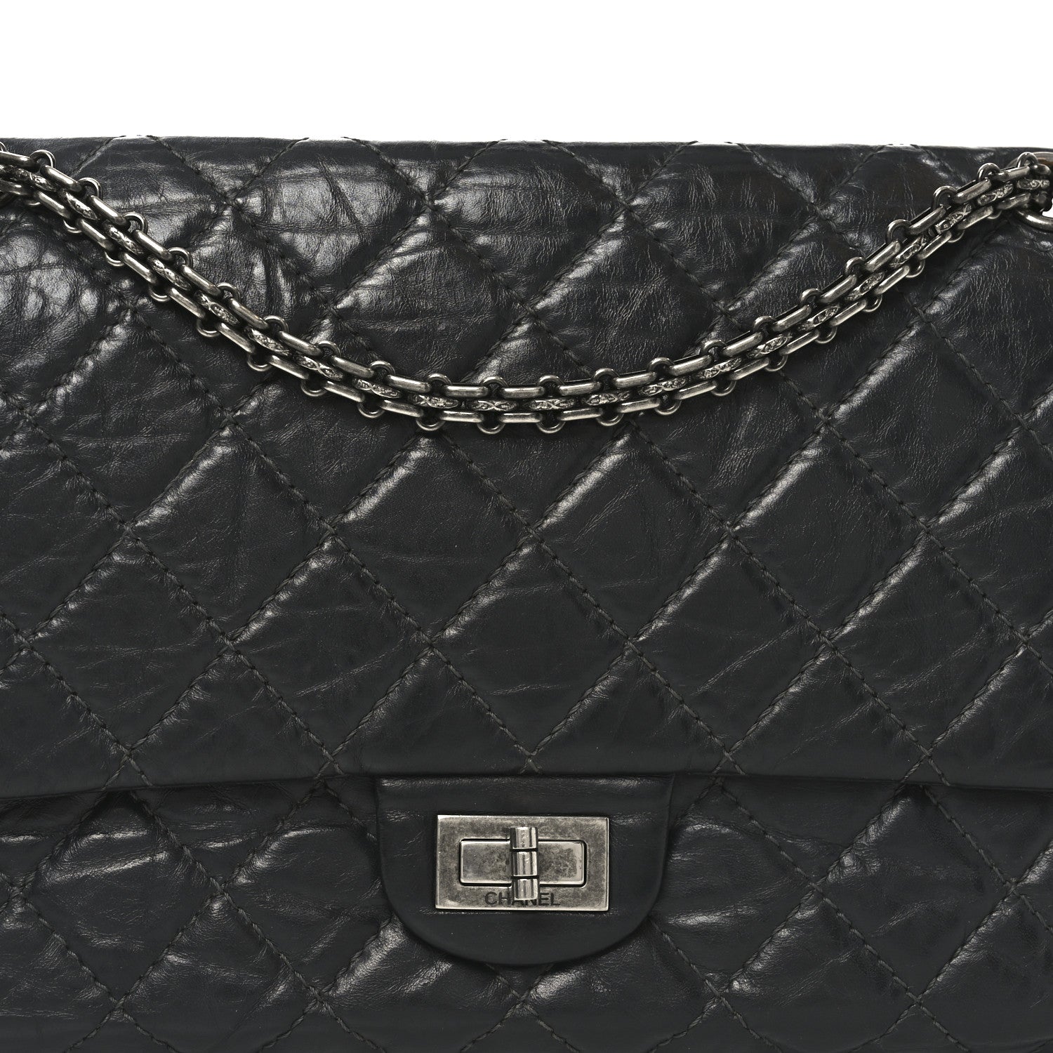 Aged Calfskin Quilted 2.55 Reissue 226 Flap Grey