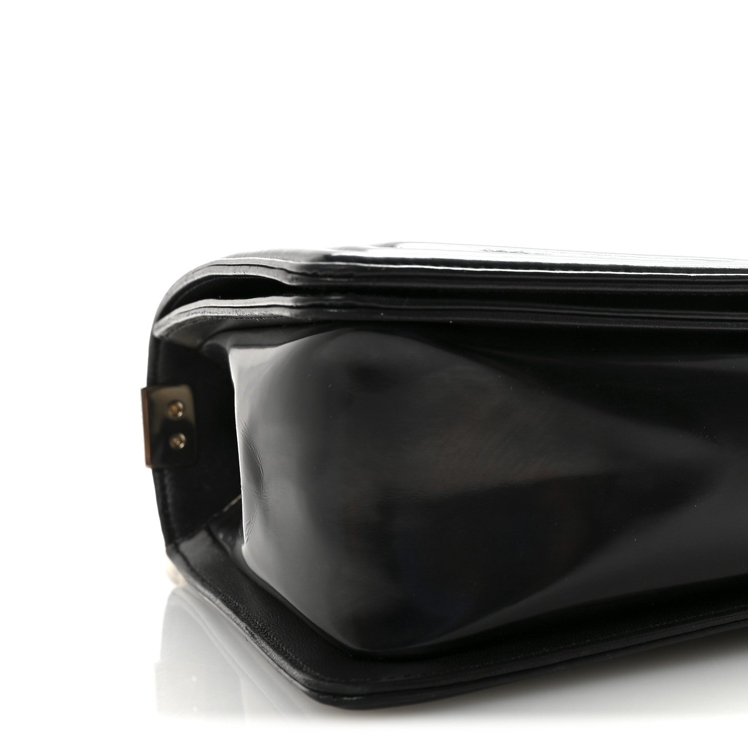 Iridescent Glazed Calfskin Quilted New Medium Boy Flap Black