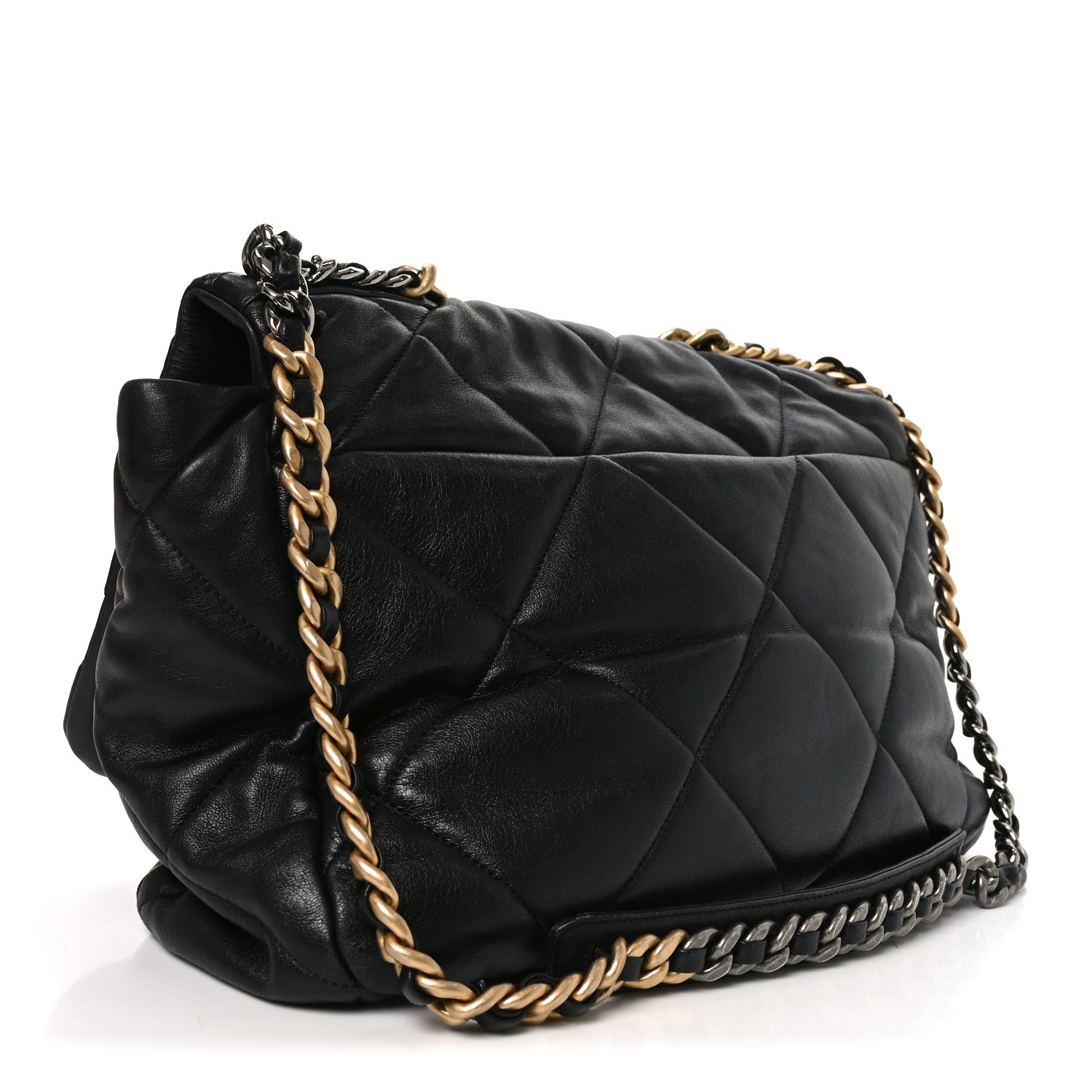 Lambskin Quilted Maxi Chanel 19 Flap Black