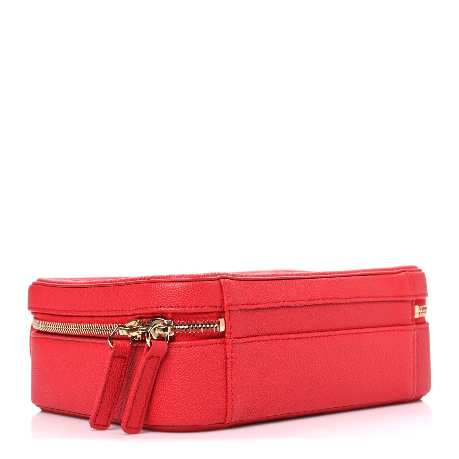 Caviar Quilted Medium CC Filigree Vanity Case Red