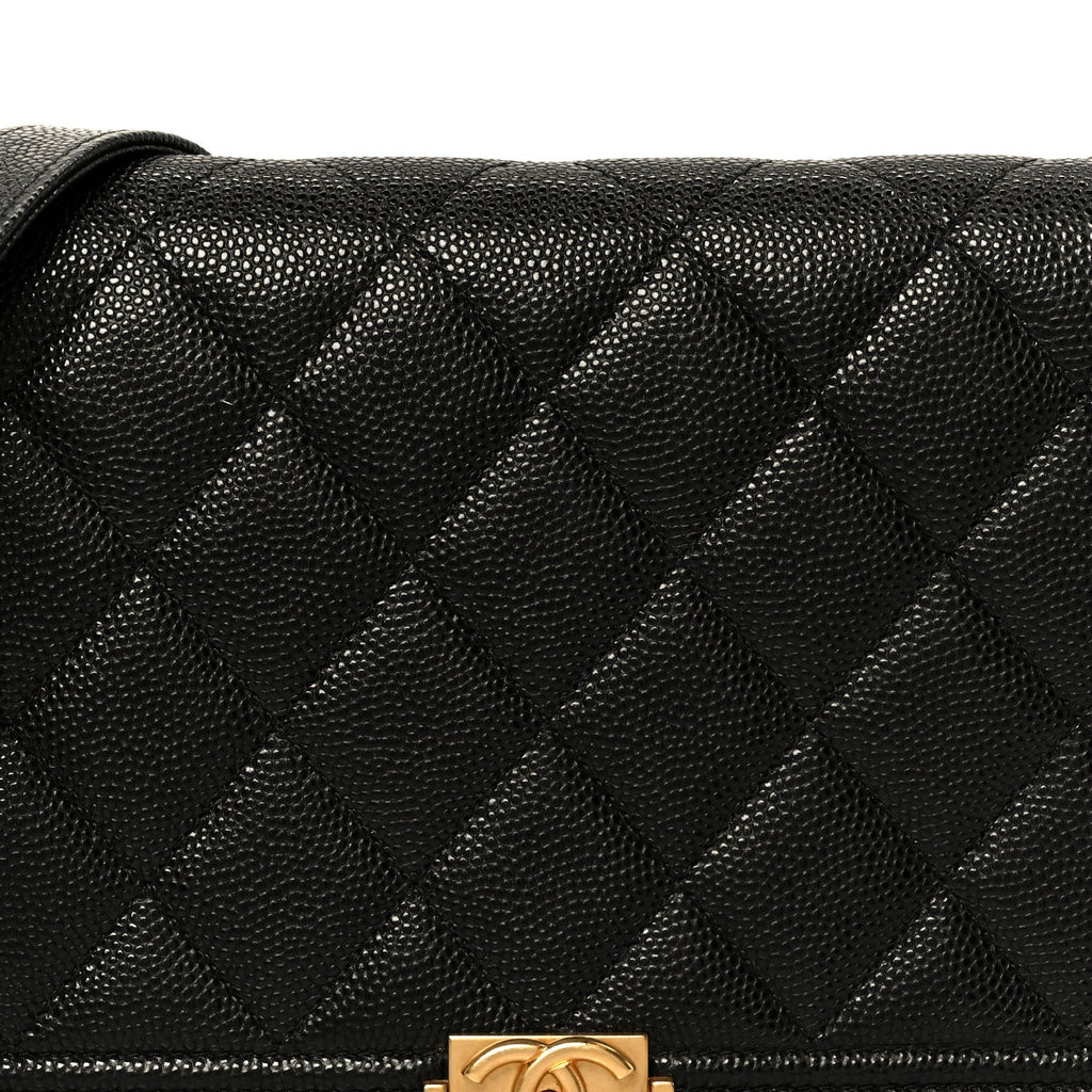 Caviar Quilted Boy Wallet On Chain WOC Black