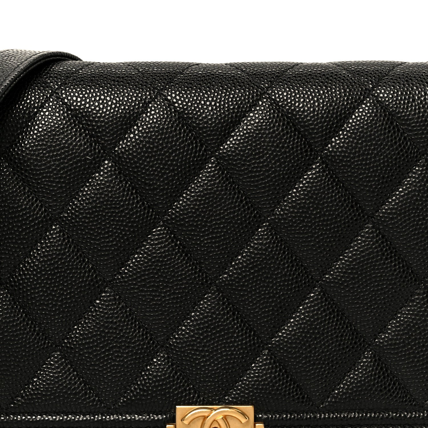 Caviar Quilted Boy Wallet On Chain WOC Black