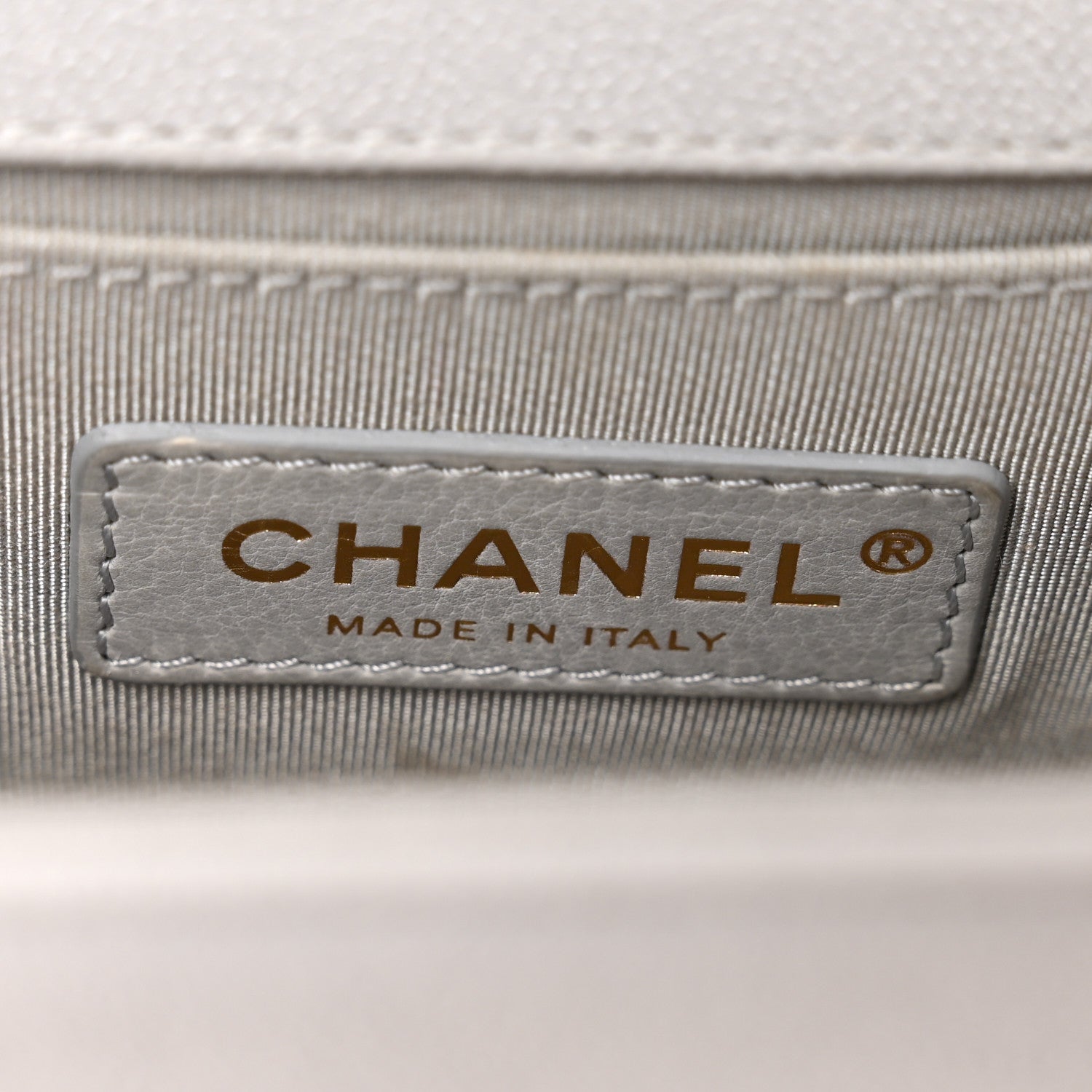 Caviar Quilted Small Boy Flap Light Grey