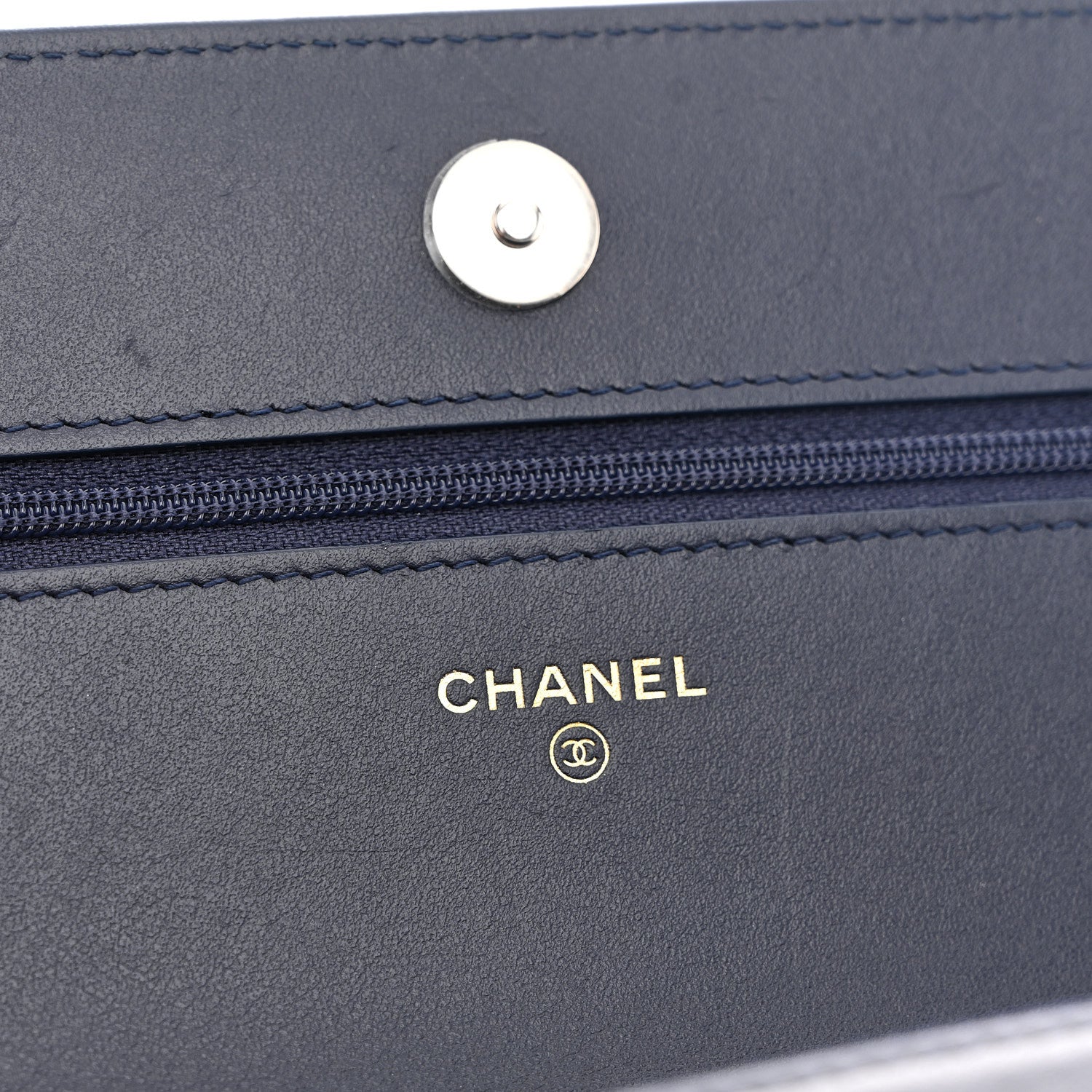 Denim Quilted Chanel 19 Wallet On Chain WOC Blue