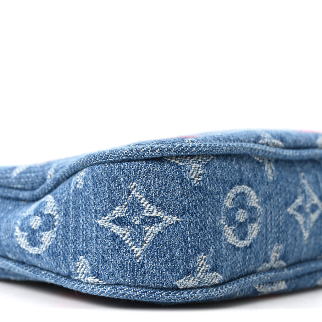 LV X TM Monogram Denim Cerises Pochette Accessories Blue
