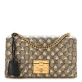 GG Supreme Monogram Bees Medium Padlock Shoulder Bag Beige Oro Black