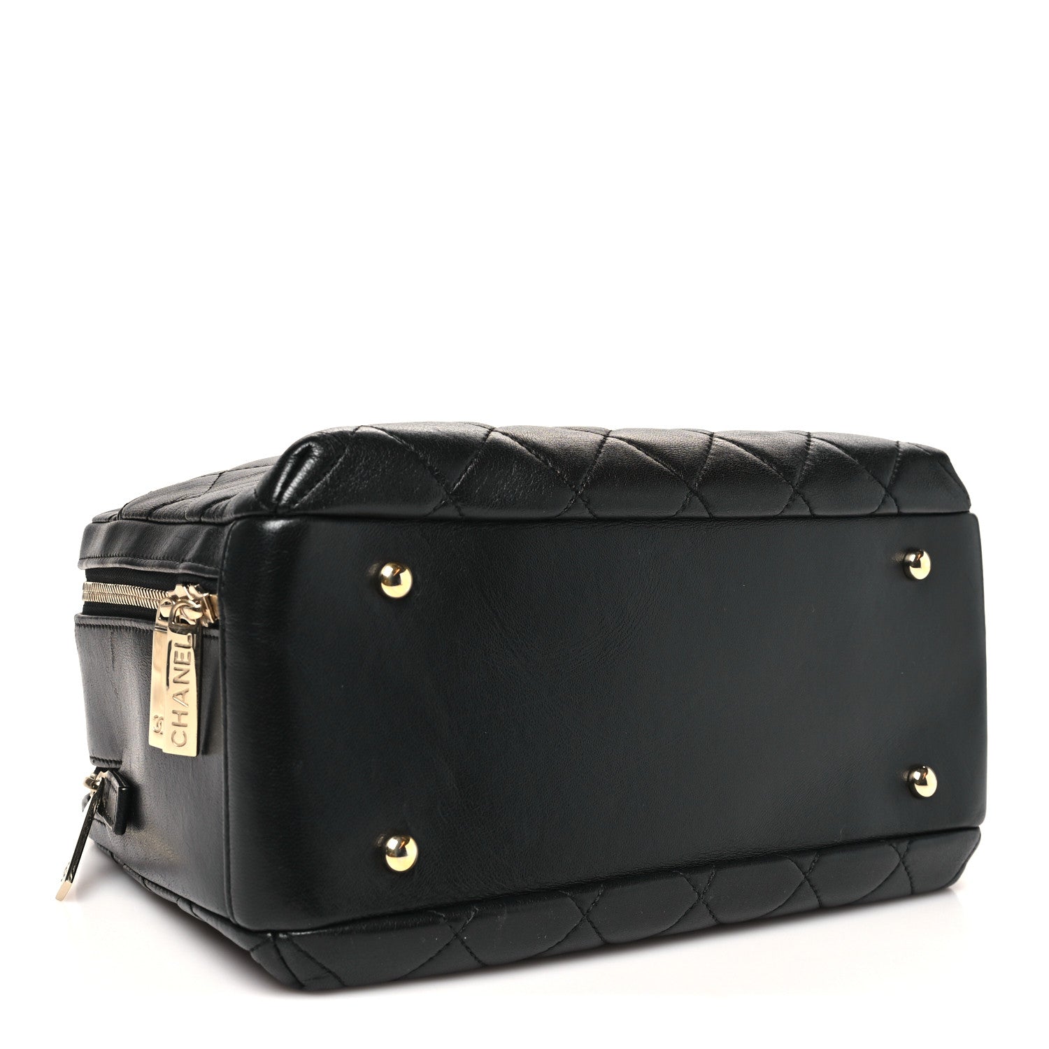 Lambskin Quilted Medium Trendy CC Bowling Bag Black
