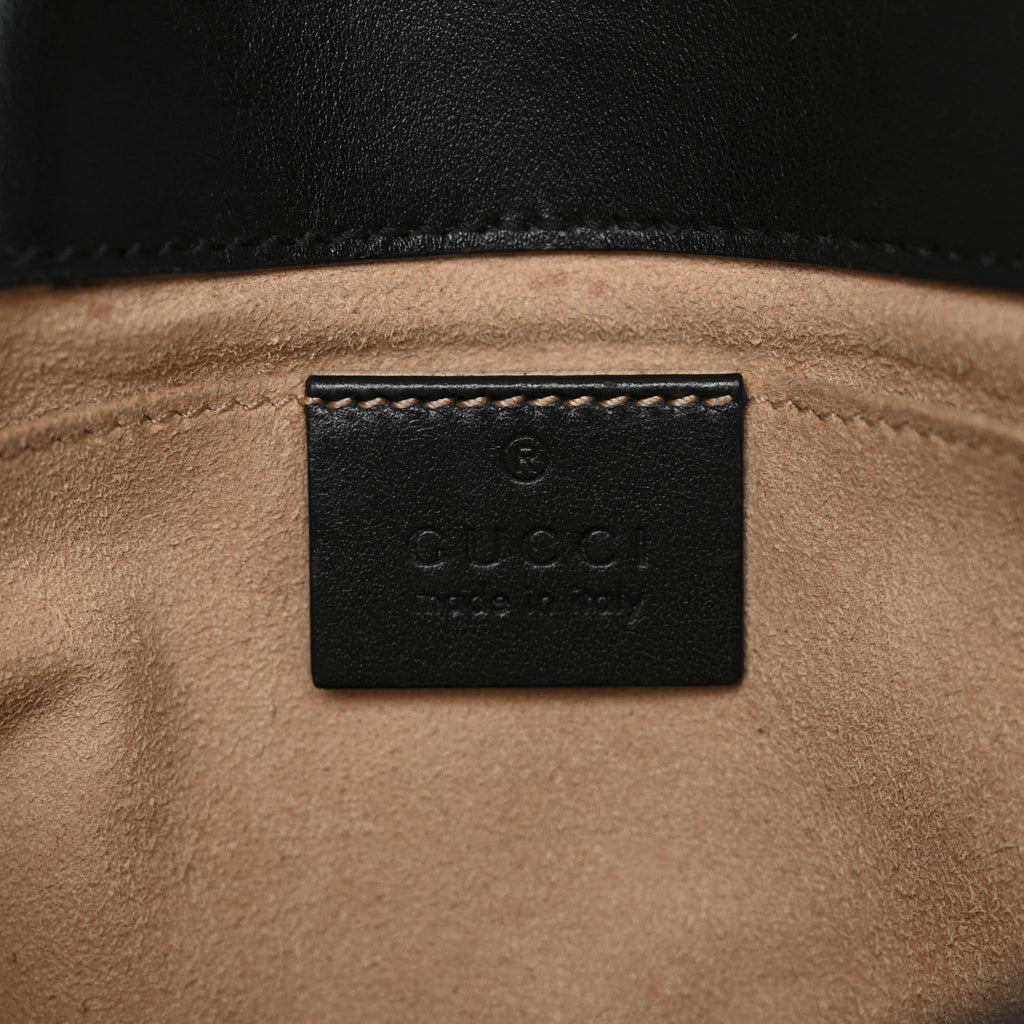 Calfskin Matelasse Mini GG Marmont Shoulder Bag Black