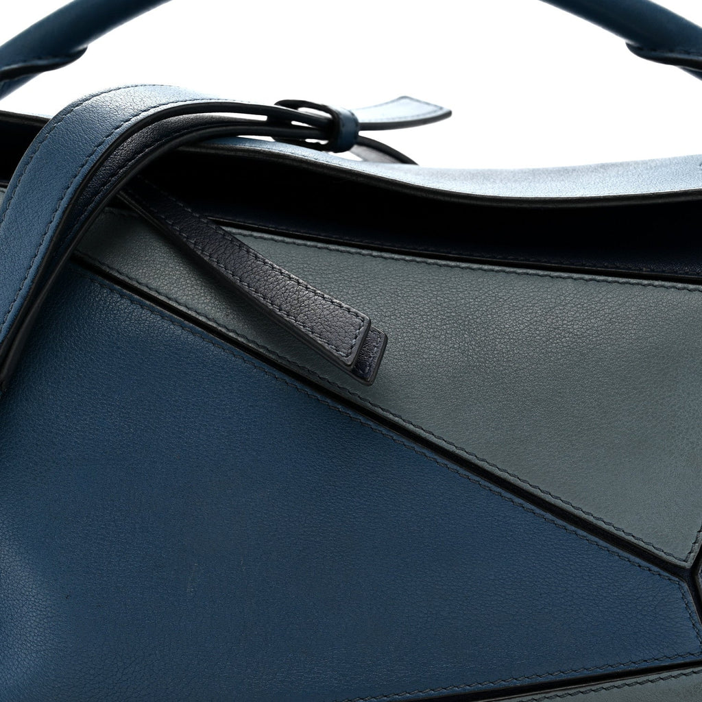 Calfskin Medium Puzzle Bag Marine Stone Steel Blue