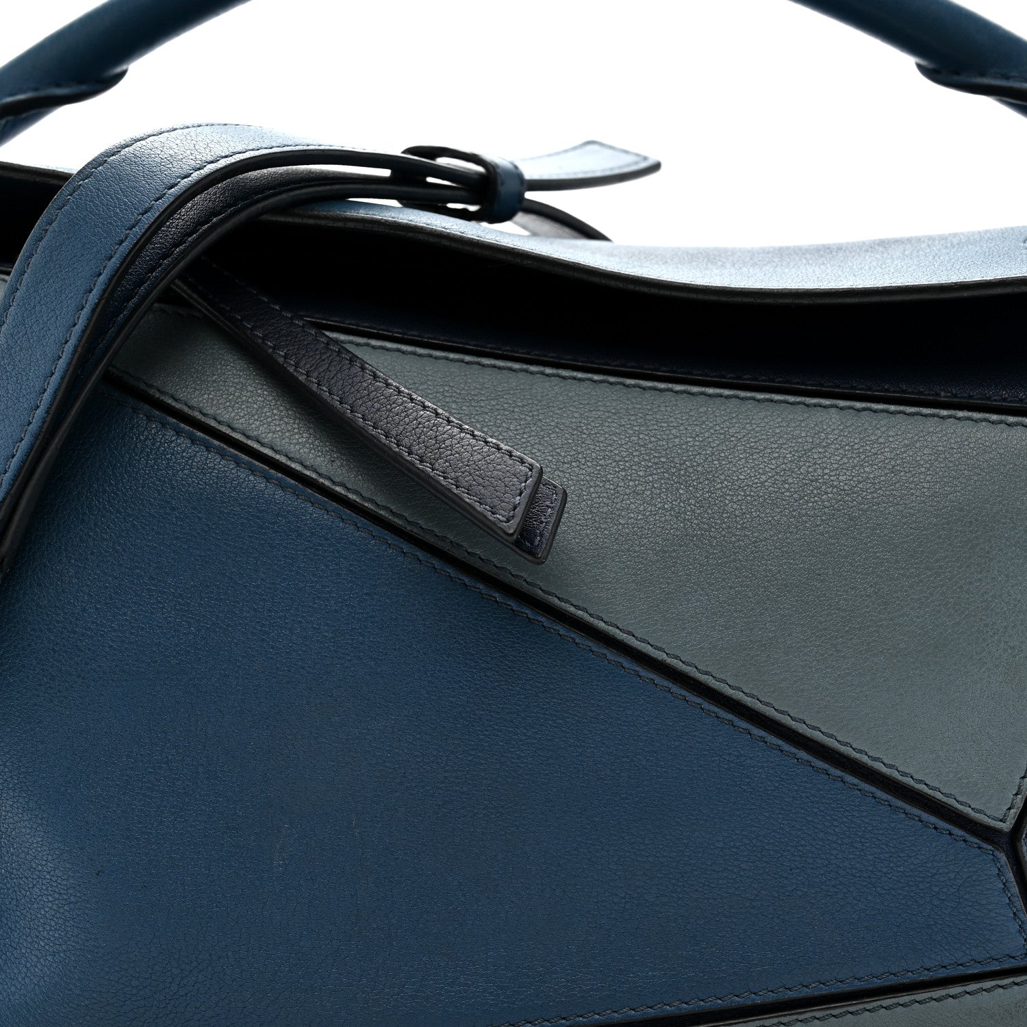 Calfskin Medium Puzzle Bag Marine Stone Steel Blue