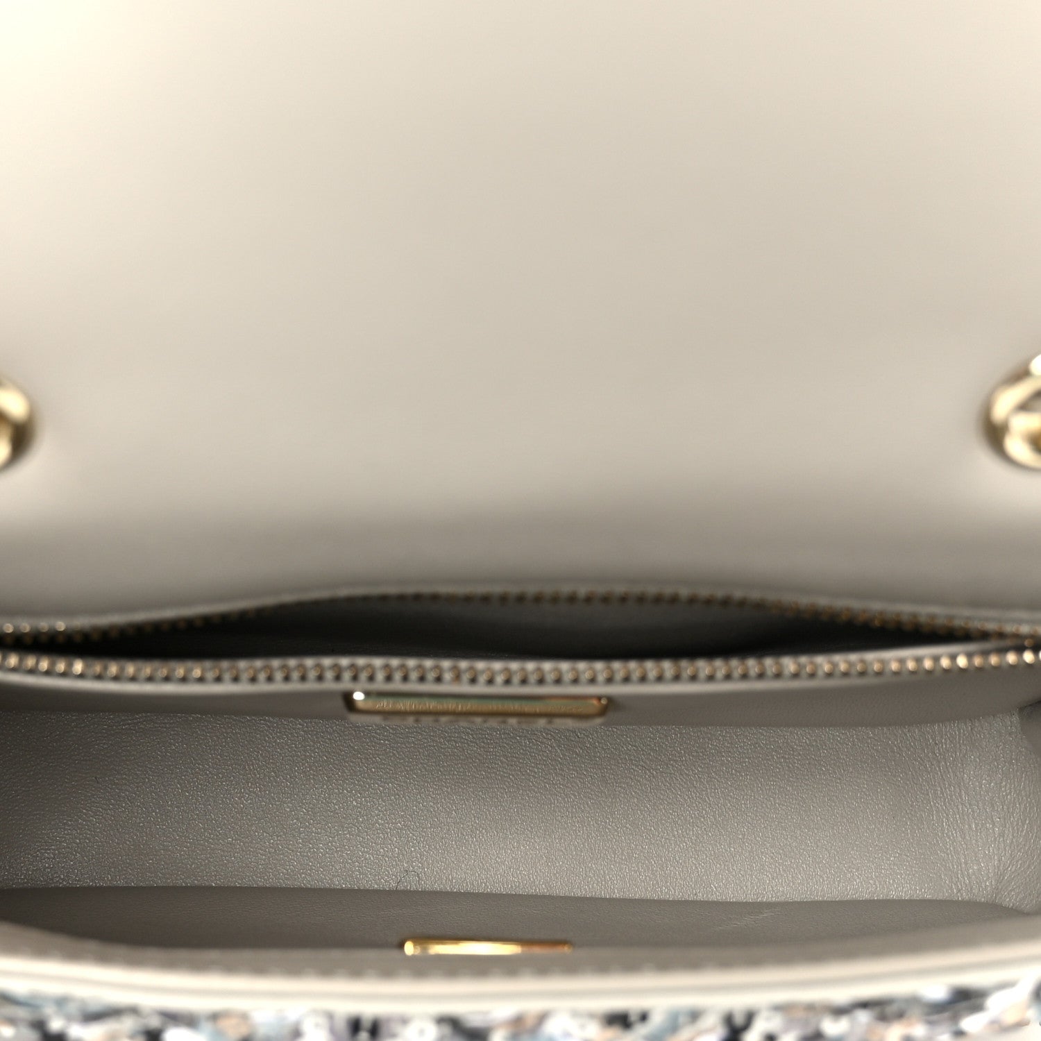 Sequin Mini Flap Gray Black White Pearly White