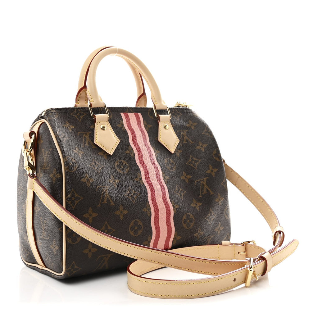 Mon Monogram Speedy Bandouliere 25 Light Pink Sari Red