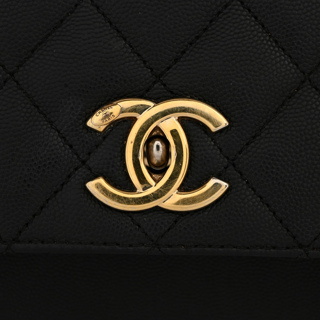Caviar Quilted Large Business Affinity Flap Black
