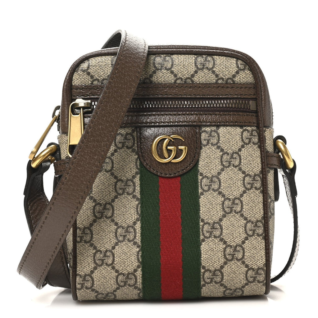 GG Supreme Monogram Web Mini Ophidia Messenger Brown