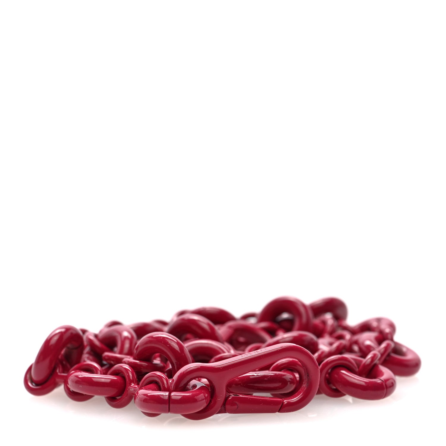 Brass Monochrome Donut Chain Shoulder Strap Ruby Red Glaze