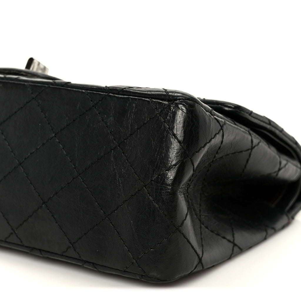 Aged Calfskin Quilted 2.55 Reissue 225 Flap Black
