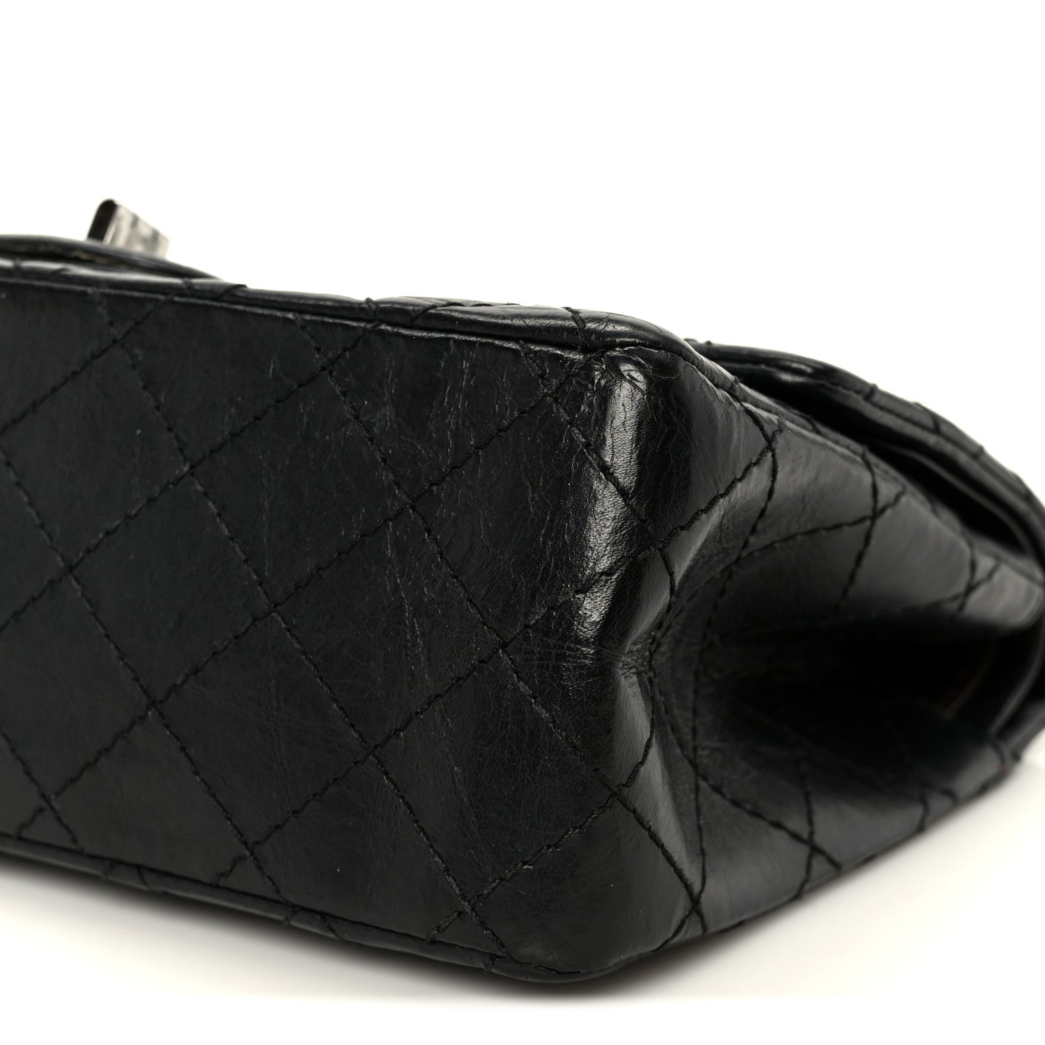 Aged Calfskin Quilted 2.55 Reissue 225 Flap Black