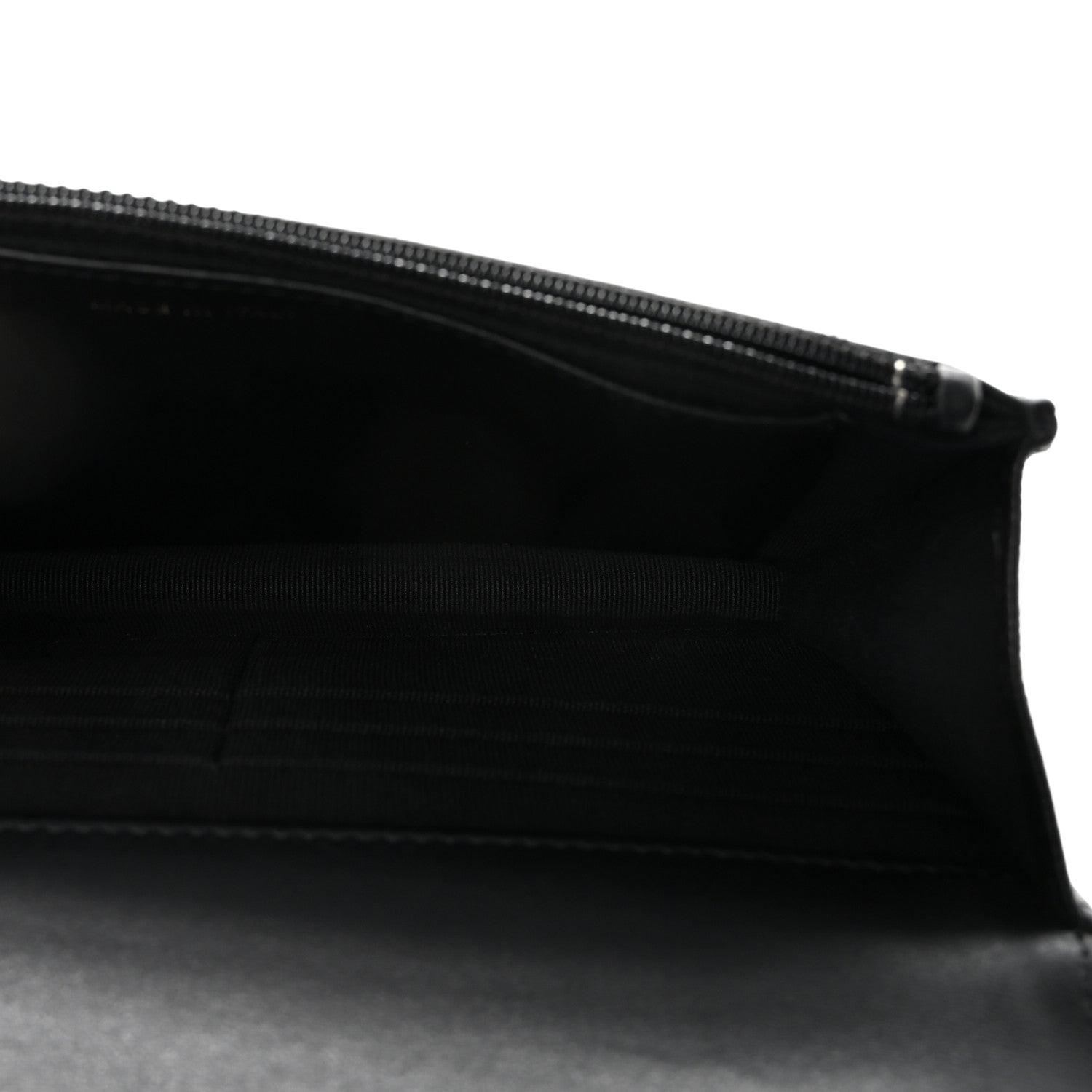 Caviar Quilted Pocket Clutch With Chain WOC Black