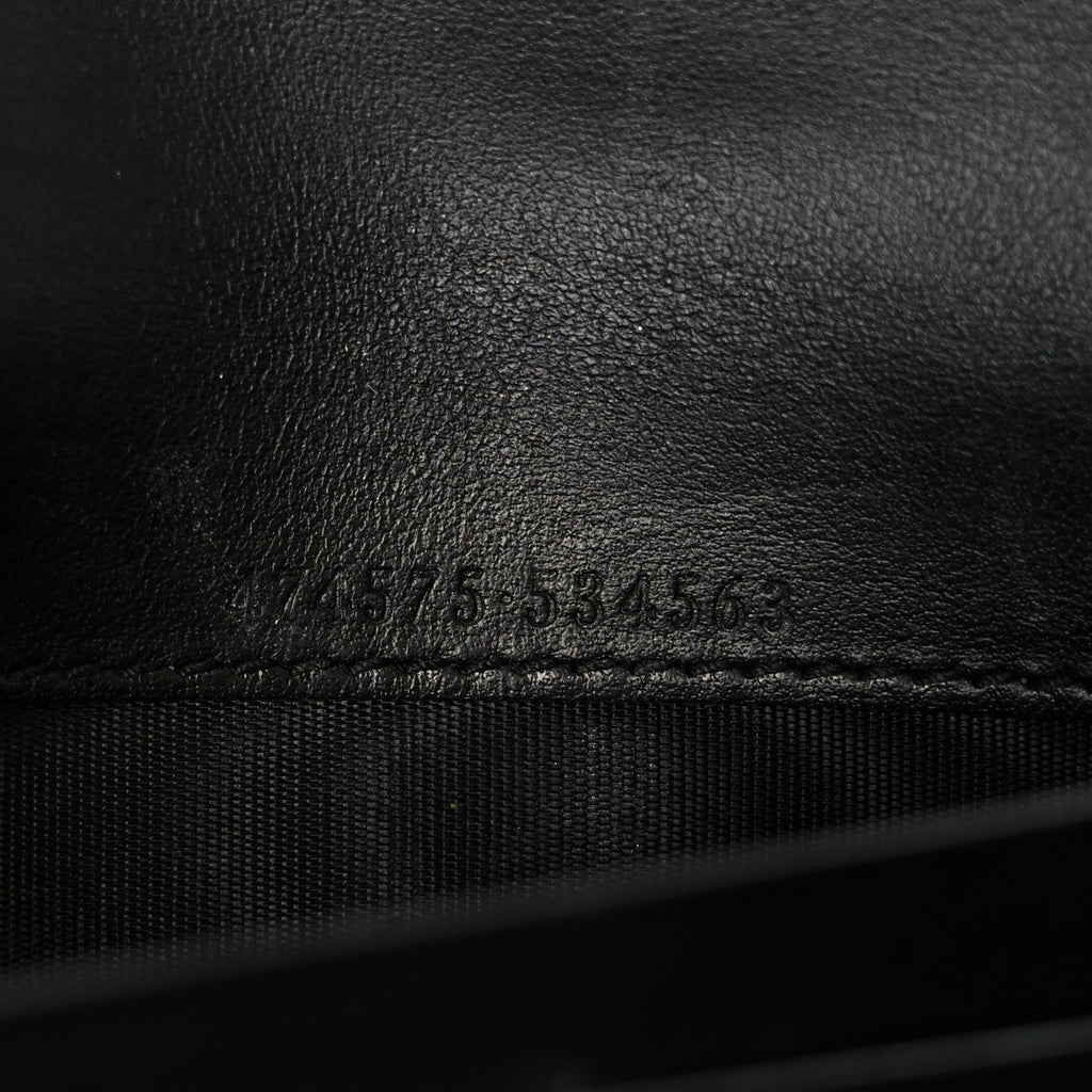 Calfskin Matelasse GG Marmont Chain Wallet Black