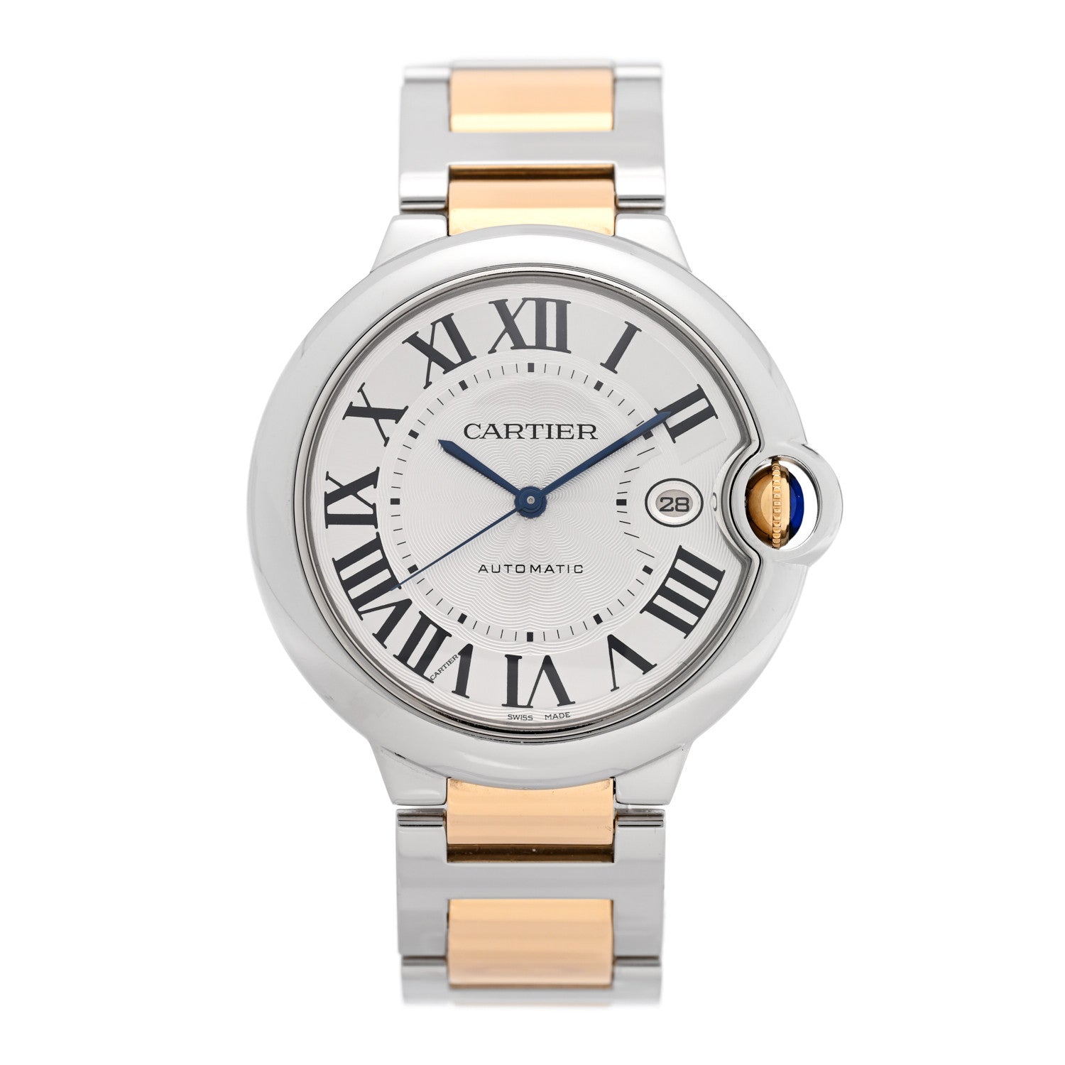 Stainless Steel 18K Yellow Gold 42mm Ballon Bleu De Cartier Automatic Watch