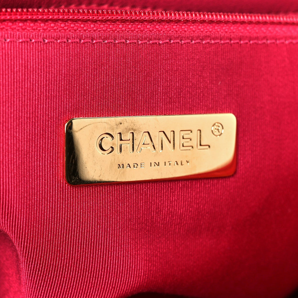 Goatskin Quilted Large Chanel 19 Flap Dark Pink