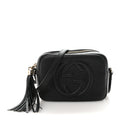 Pebbled Calfskin Small Soho Disco Bag Black