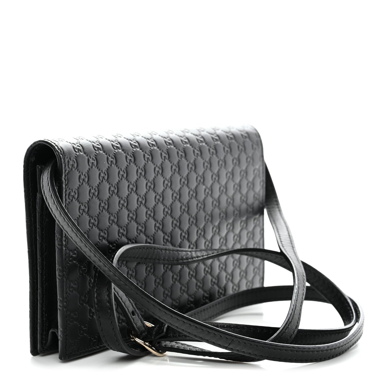Soft Microguccissima Crossbody Wallet Black