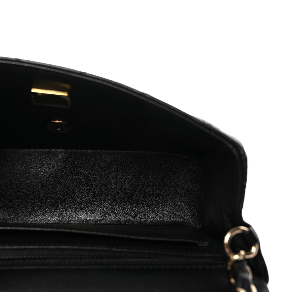 Lambskin Quilted Mini Rectangular Flap Black