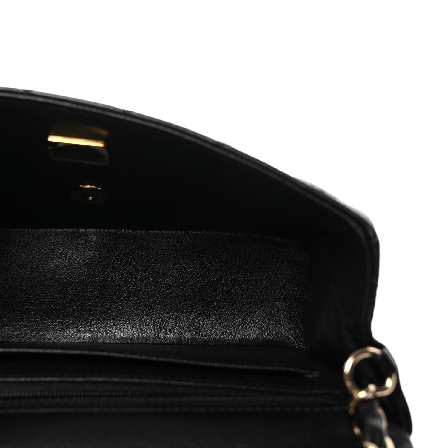 Lambskin Quilted Mini Rectangular Flap Black