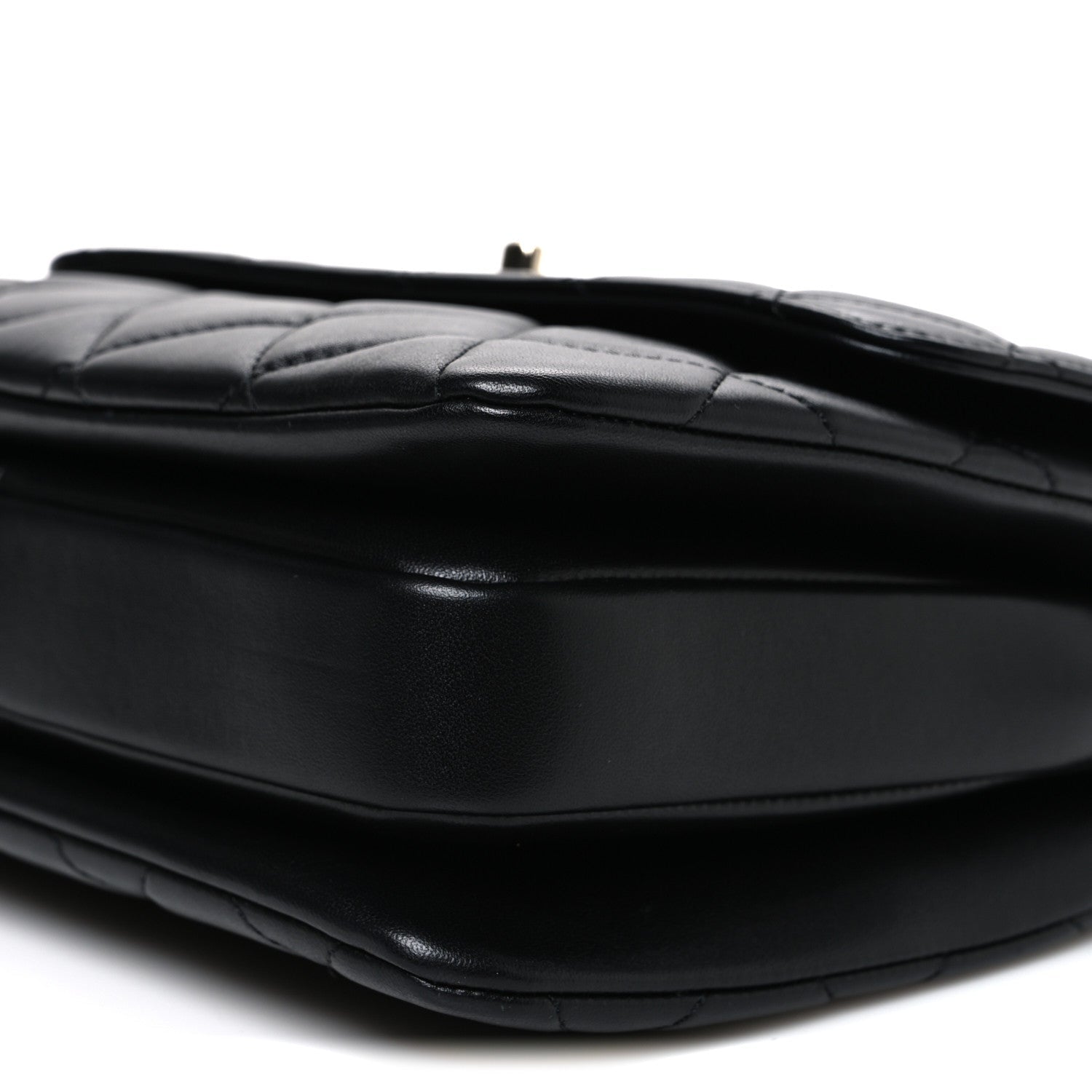 Lambskin Quilted Small Trendy CC Dual Handle Flap Bag Black