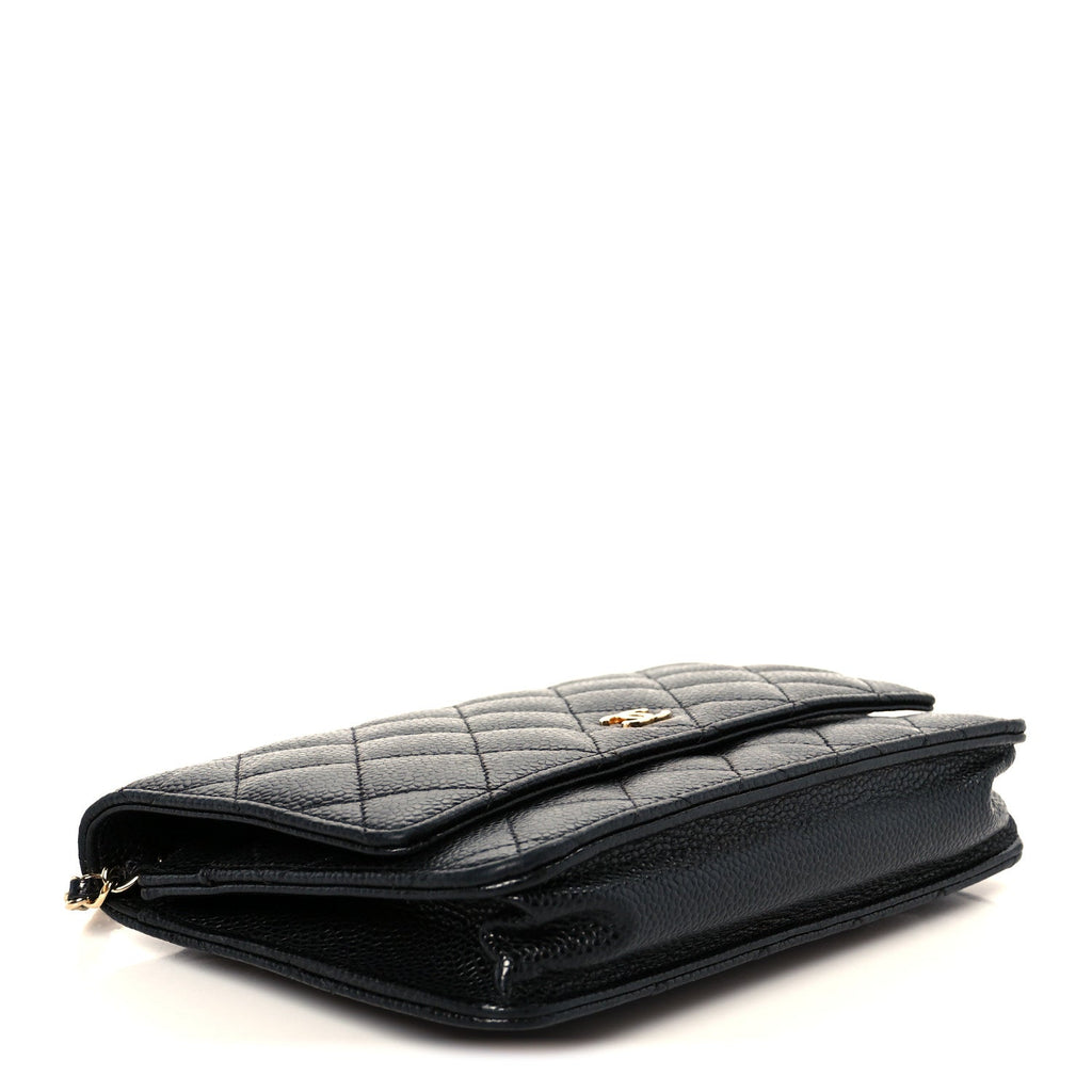 Caviar Quilted Wallet On Chain WOC Black