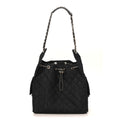 Denim Quilted Medium Chanel 25 Handbag Dark Blue