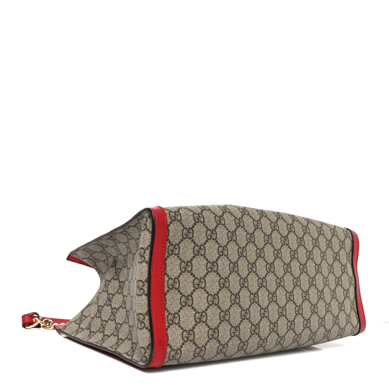 GG Supreme Monogram Medium Padlock Tote Hibiscus Red