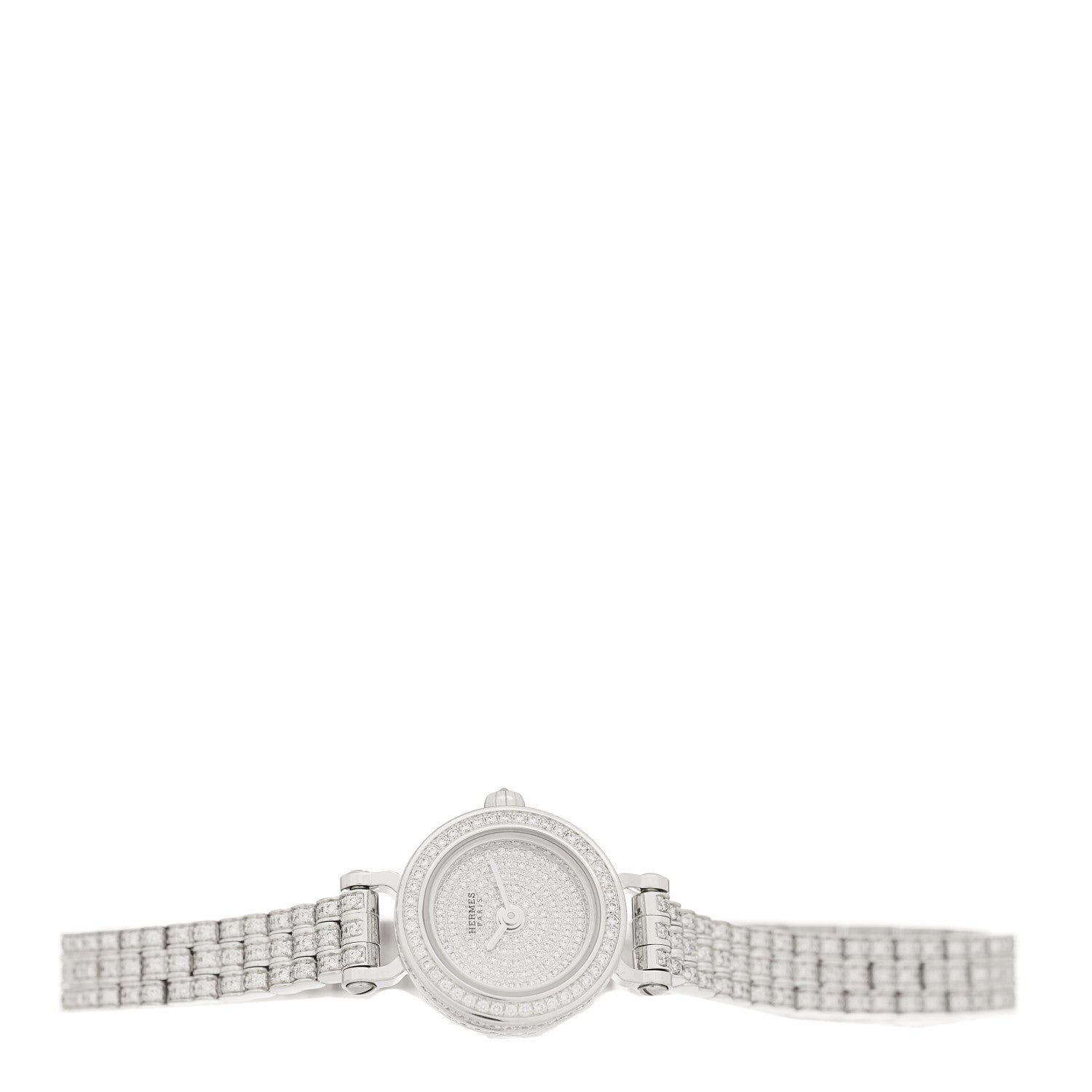 18K White Gold Diamond Pave 16mm Faubourg Quartz Watch
