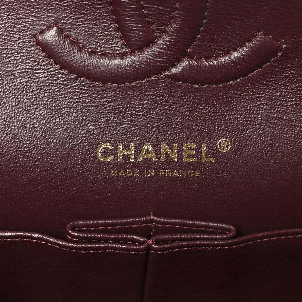 Lambskin Quilted Medium Double Flap Black