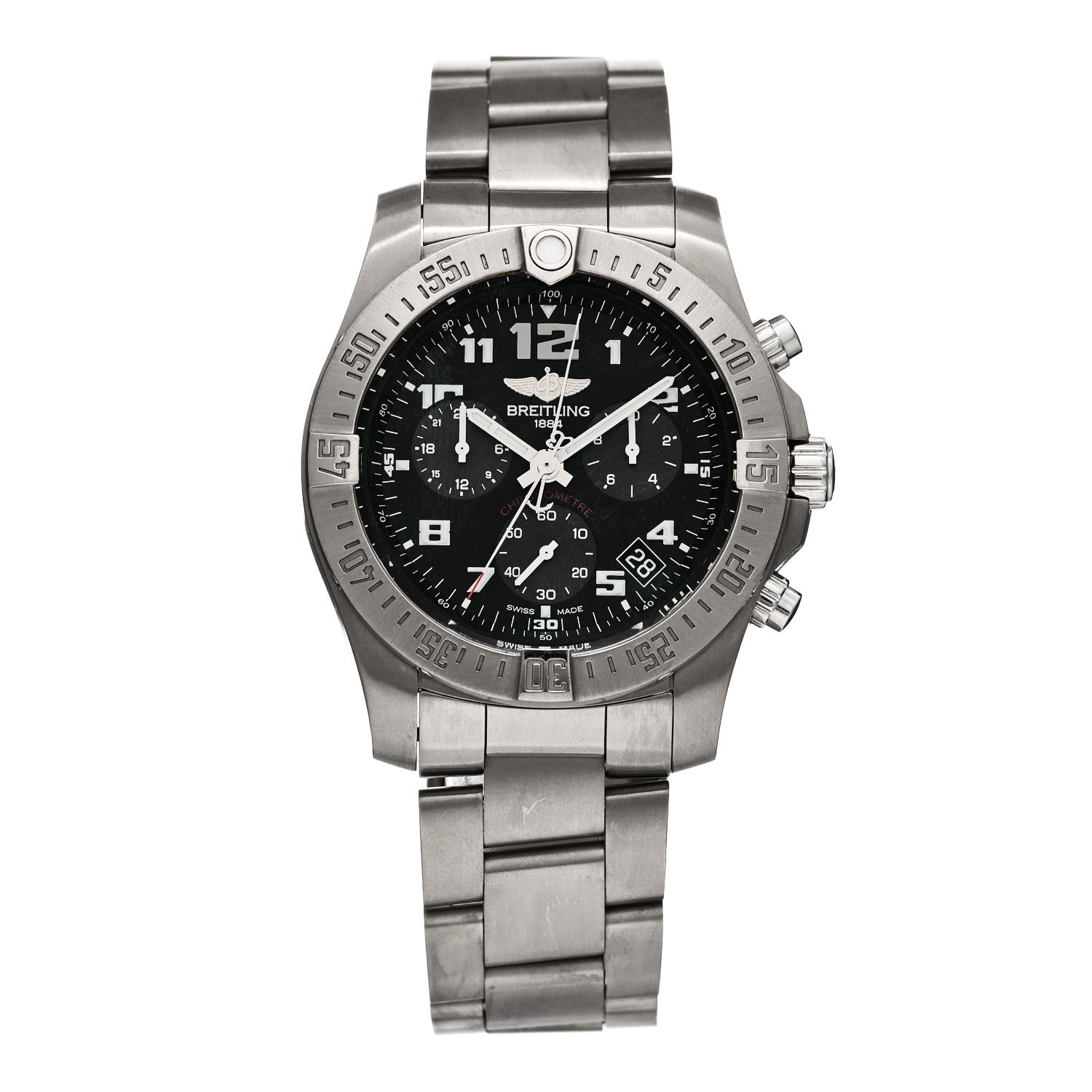 Titanium 43mm Chronospace Evo B60 Chronograph Quartz Watch Black EB6010