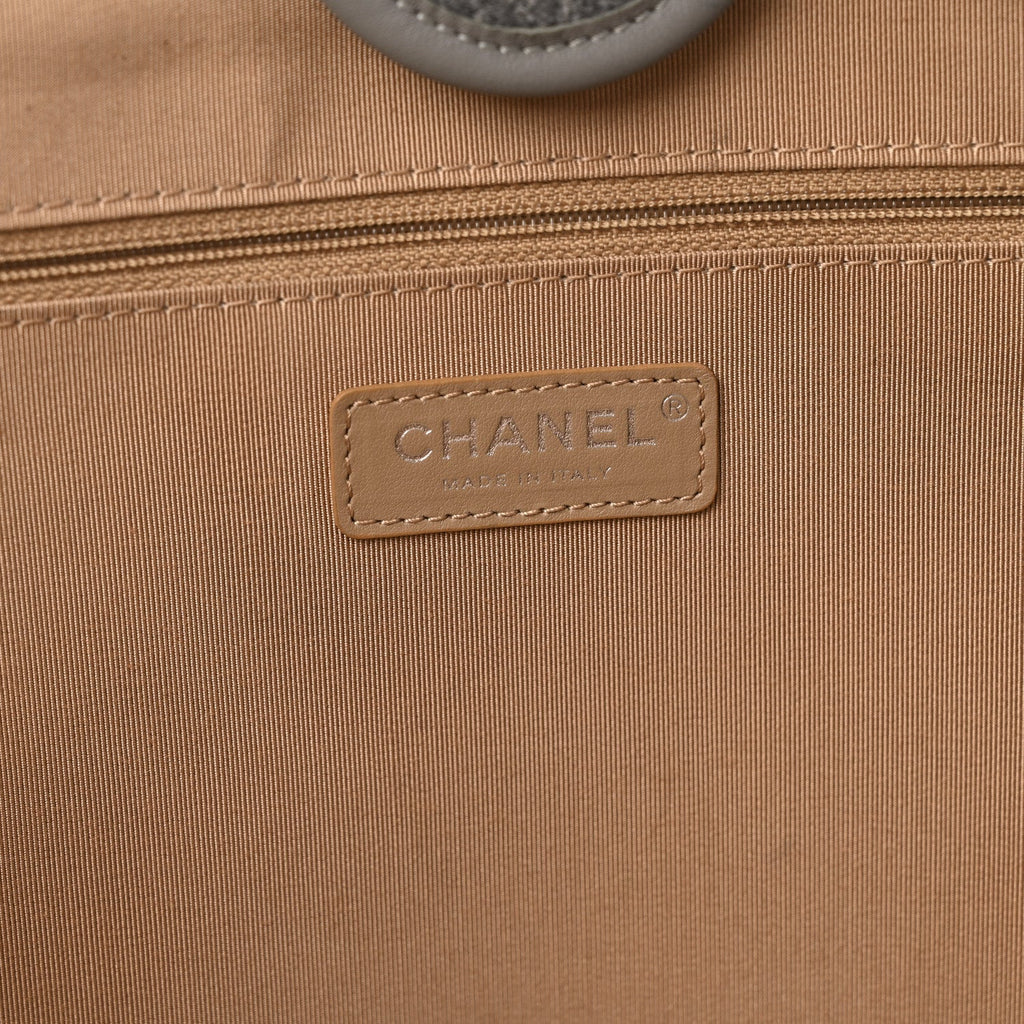 Wool Felt Large Deauville Tote Grey Beige