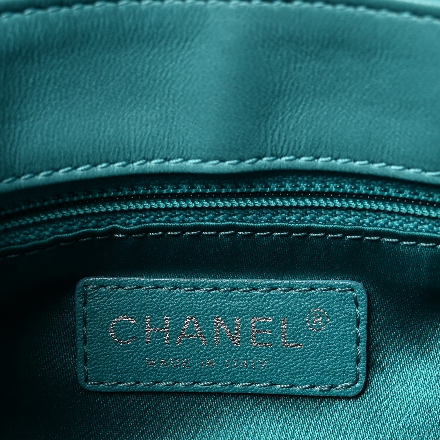 Calfskin Stitched Double Flap Bag Turquoise