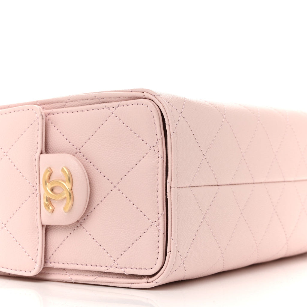 Caviar Quilted Mini Chanel 25 Handbag Light Pink