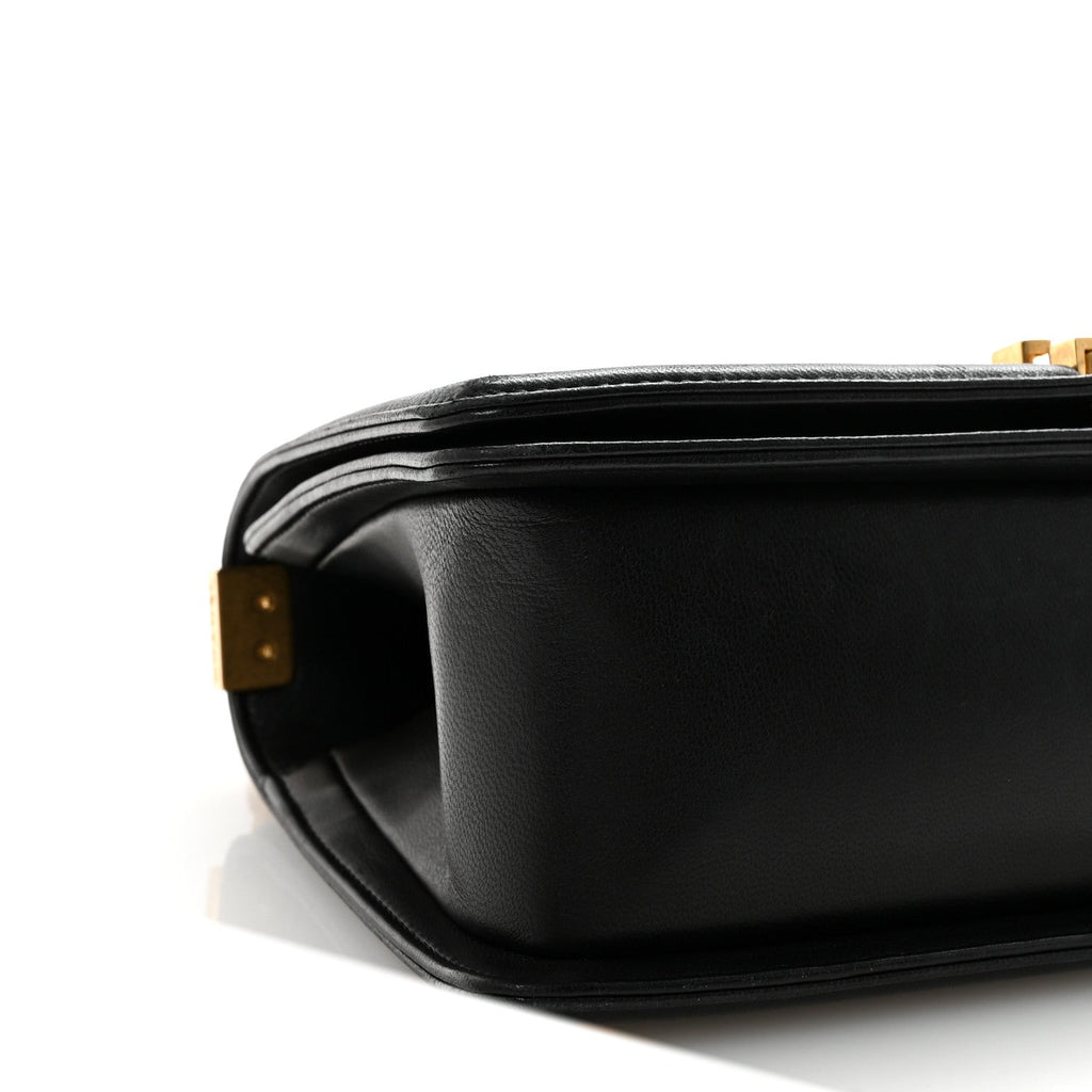 Lambskin Quilted Medium Boy Flap Black