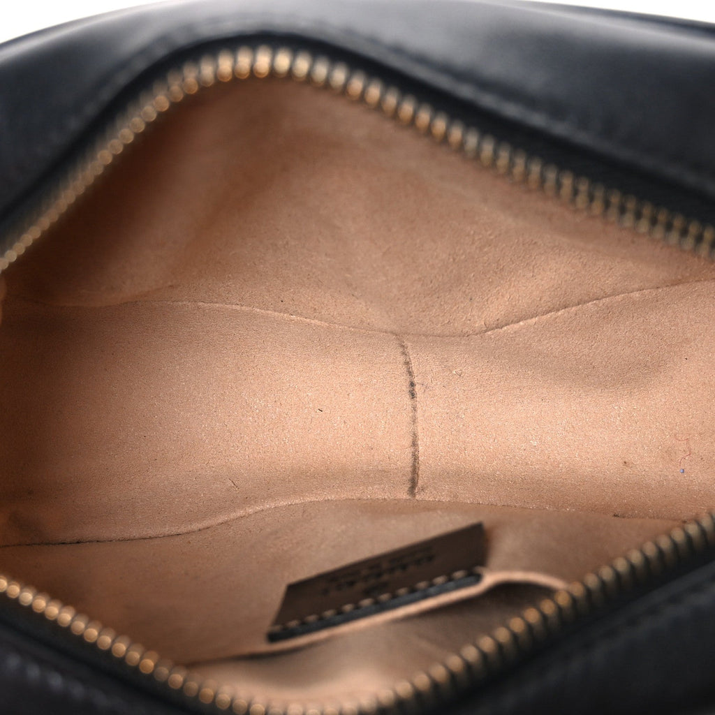Calfskin Matelasse Mini GG Marmont Chain Shoulder Bag Black