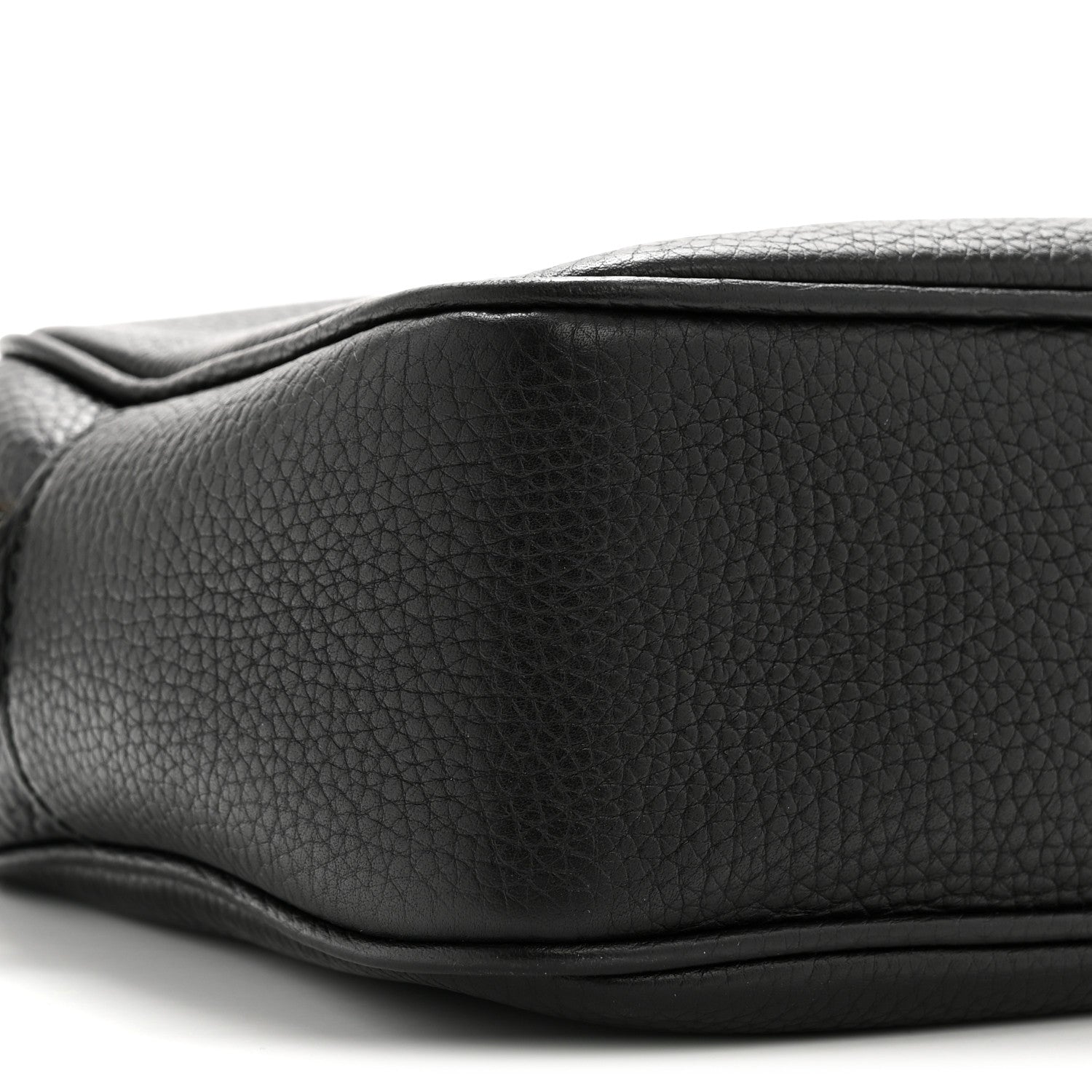 Pebbled Calfskin Small Soho Disco Bag Black