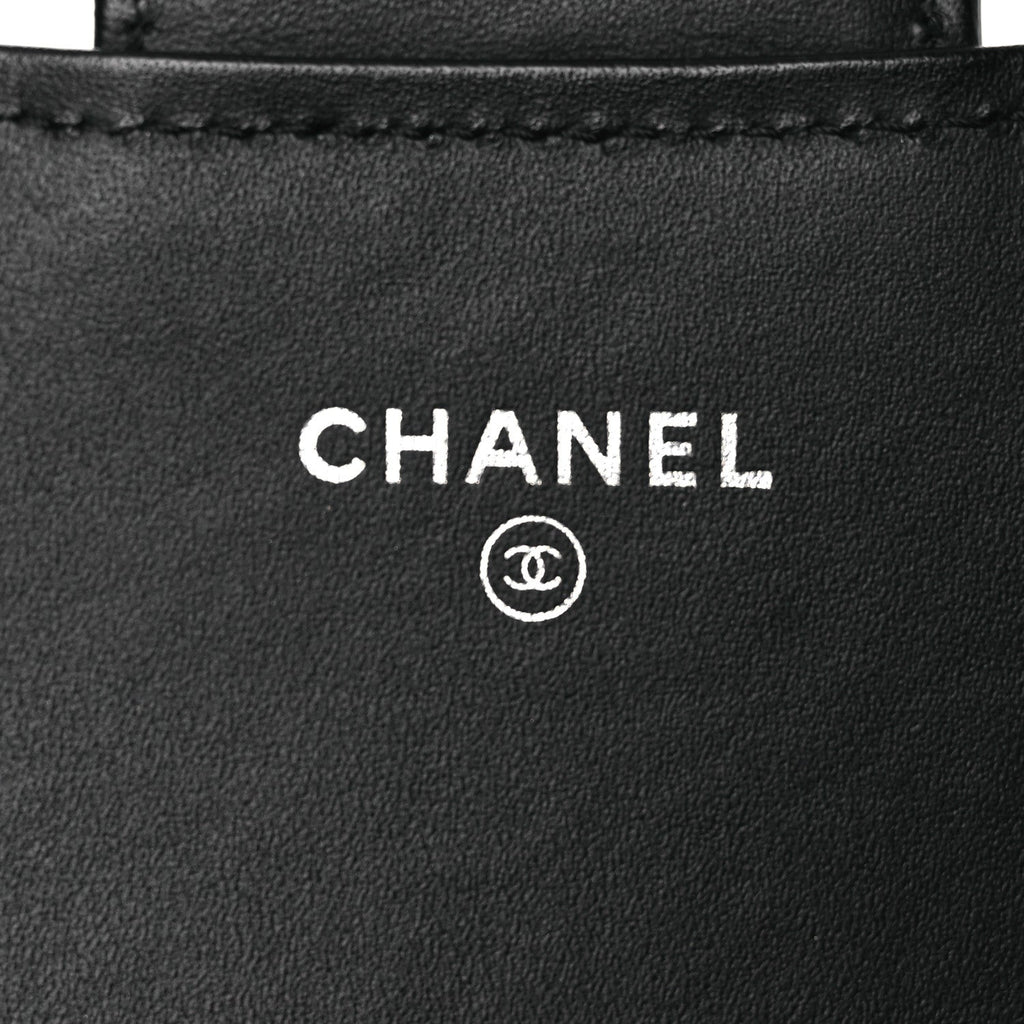 Patent Quilted Wallet On Removable Chain WOC Black