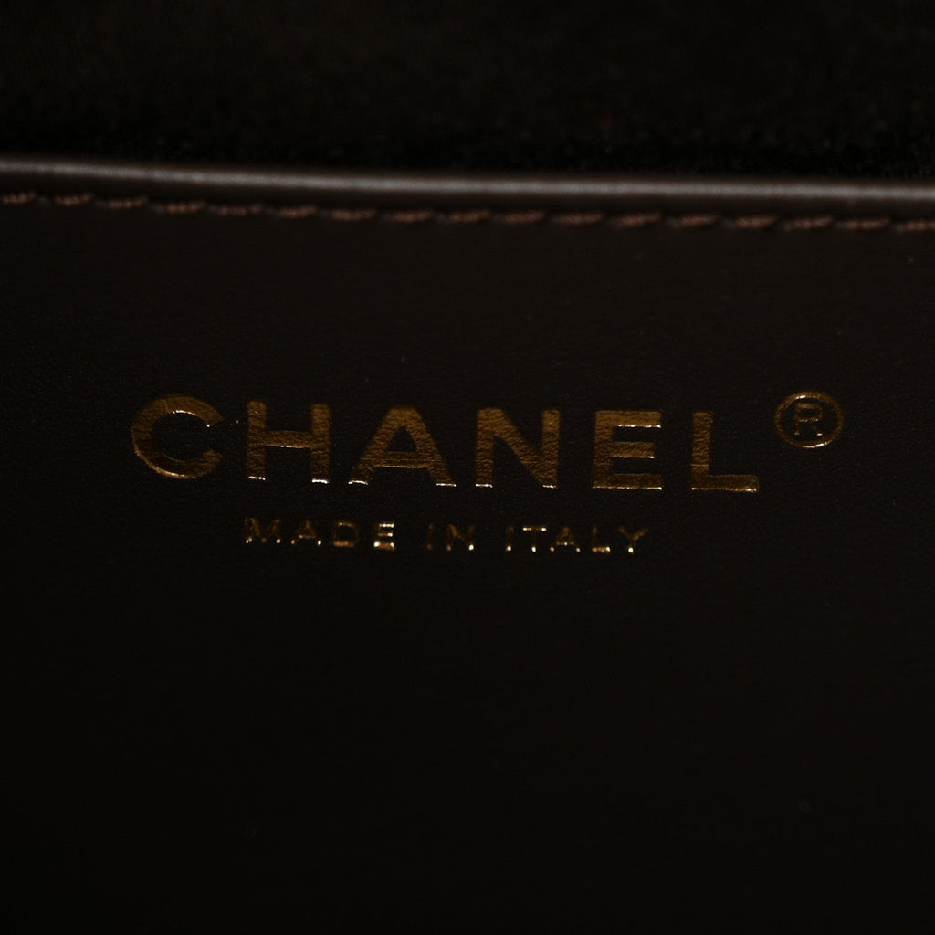 Suede Quilted Mini Chanel 25 Handbag Dark Brown